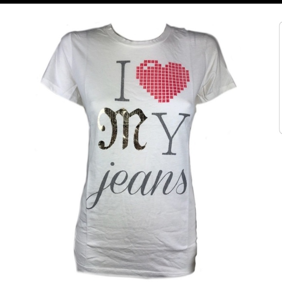 Miss Me Tops - ❤Miss me Ivory gold foil v neck tees❤